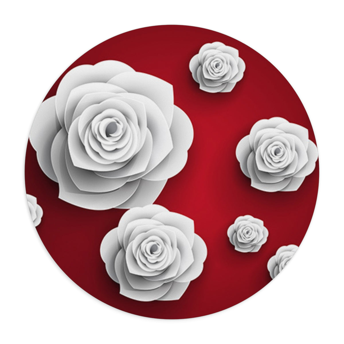 Crimson Blooms Mouse Pad