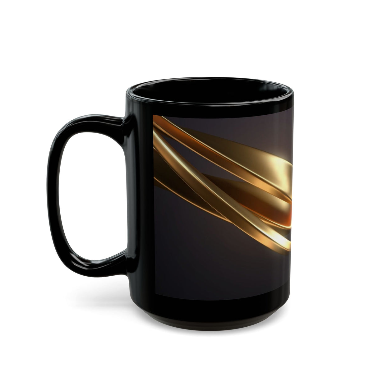 Gold Swirl Black Mug (11oz, 15oz)