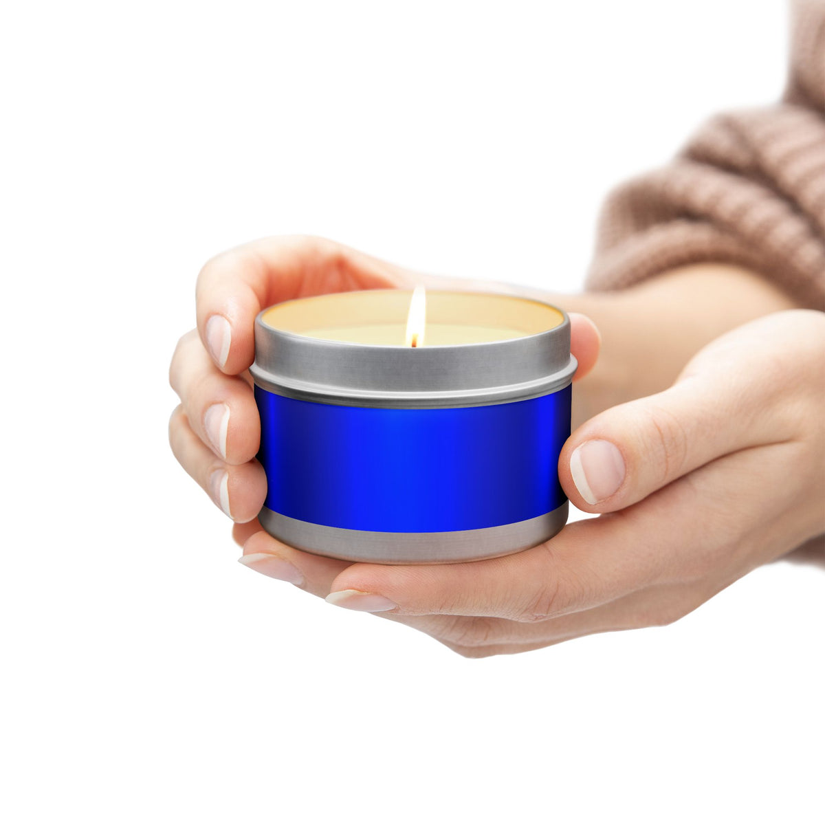 Blue Steel Tin Candles
