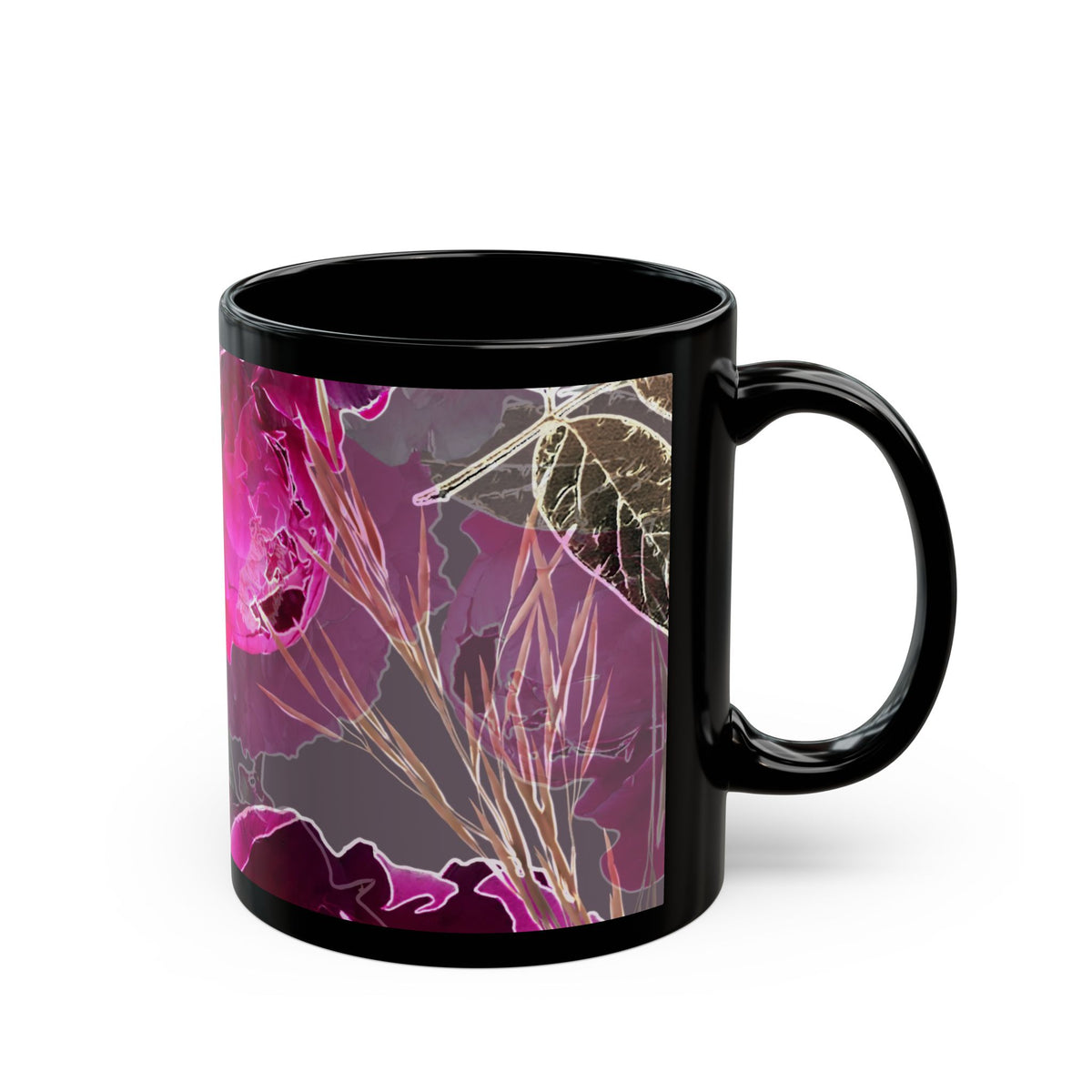 Radiant Petal Black Mug (11oz, 15oz)