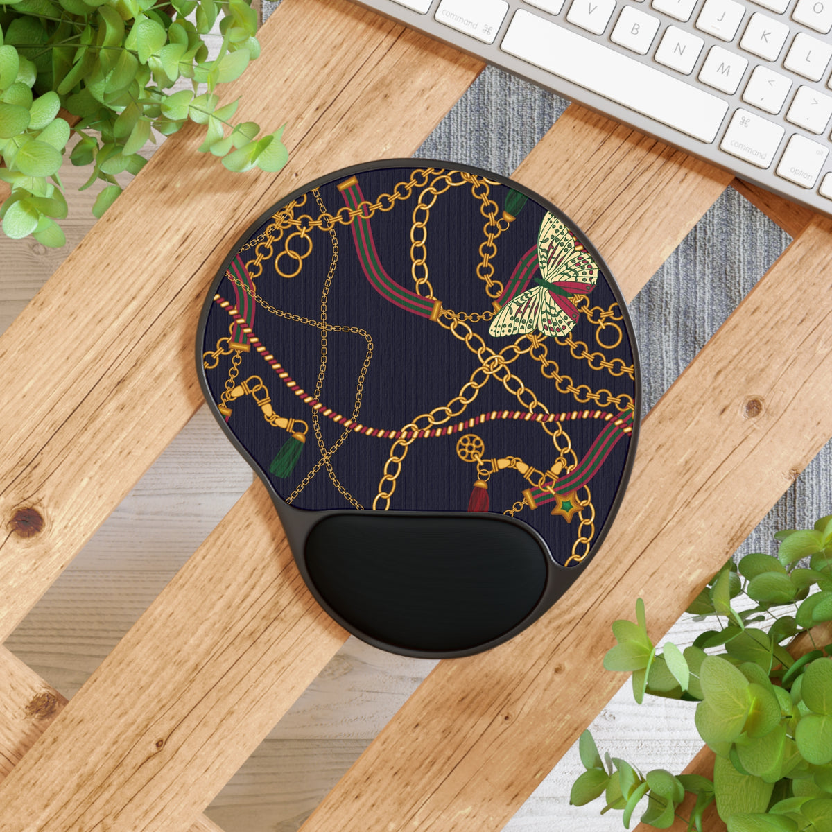 Captive Butterfly Mouse Pad With Wrist Rest