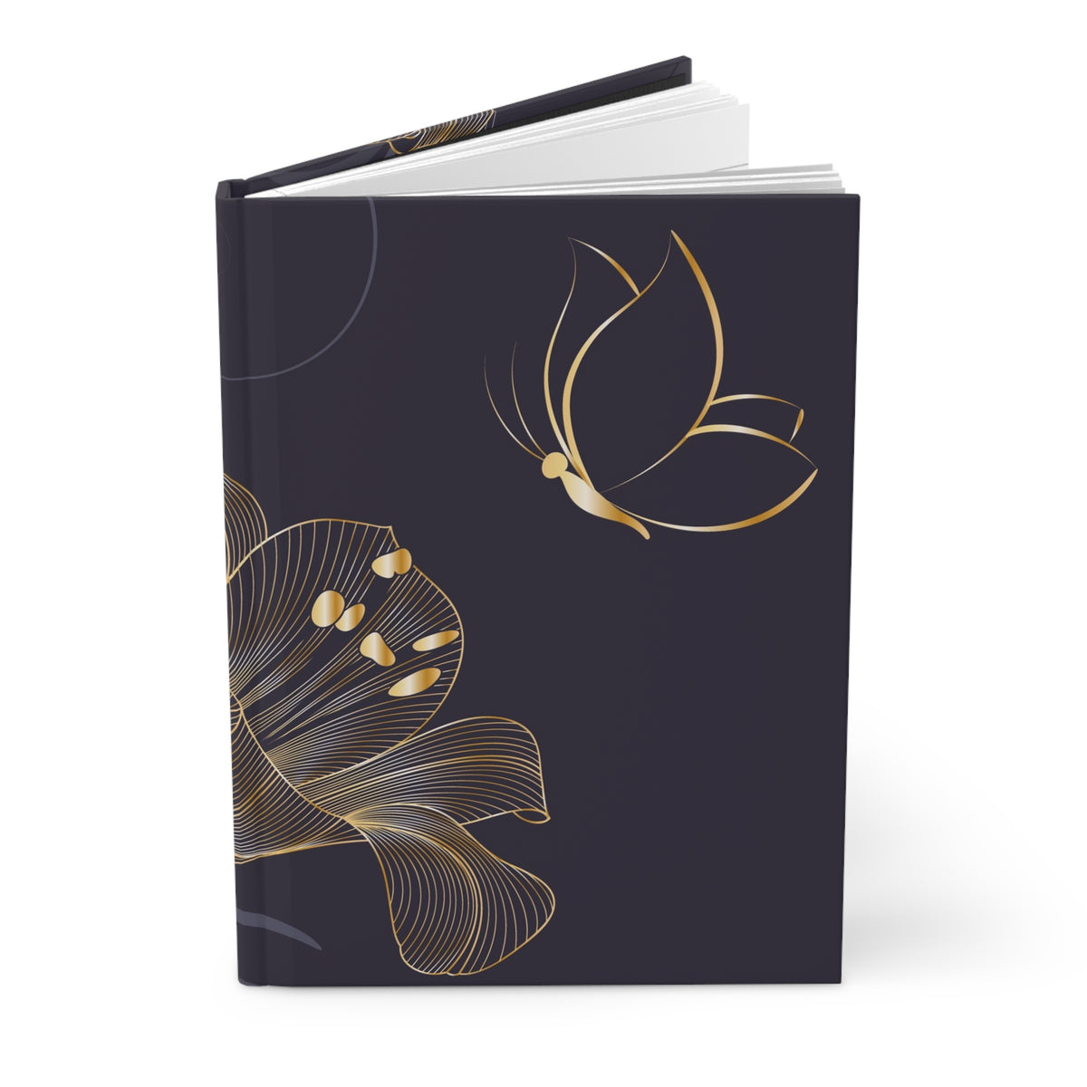 Golden Flutter Hardcover Journal
