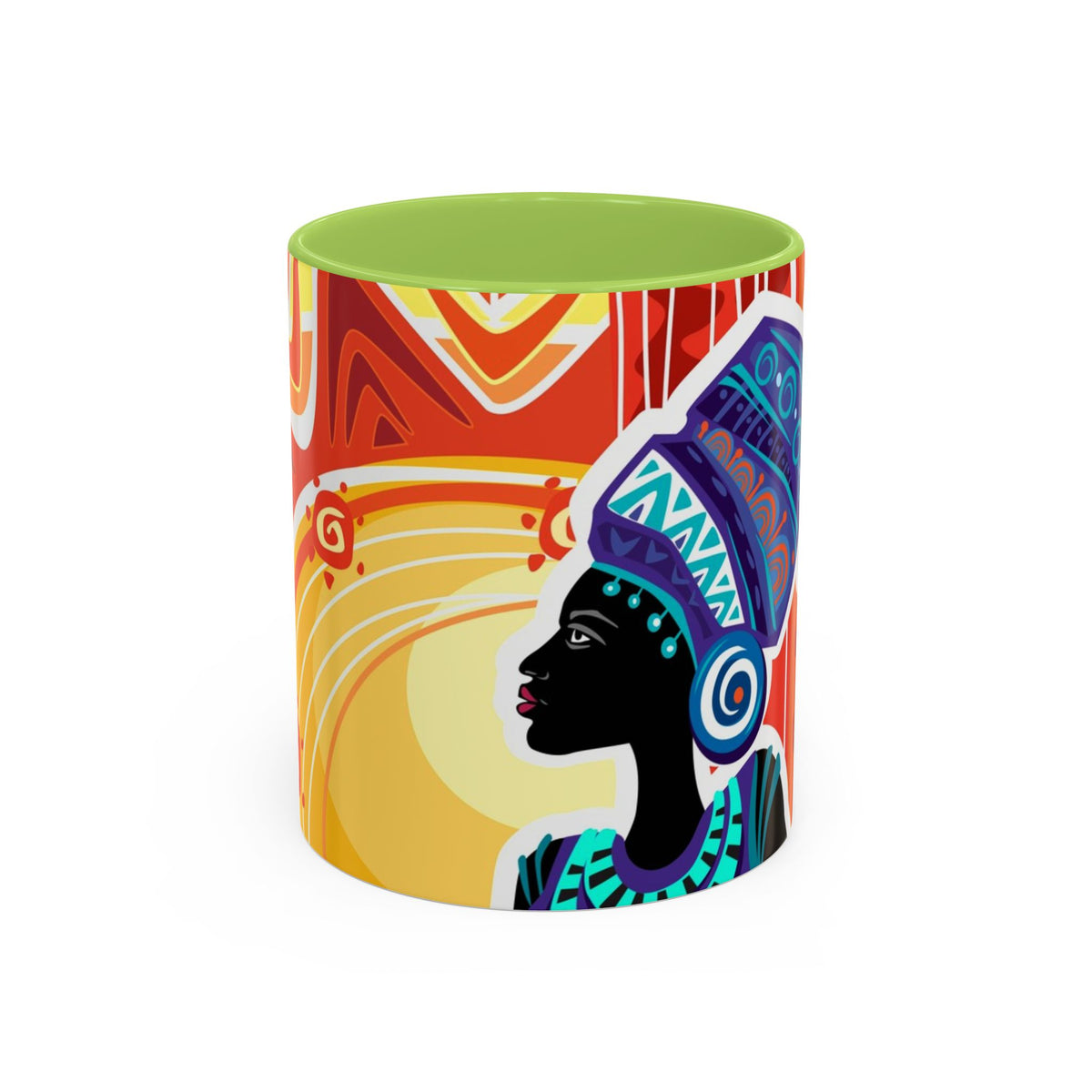 African Sun Goddess- Accent Coffee Mug — Colorful Tribal Art 11/15oz