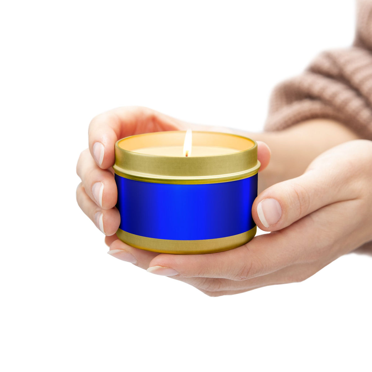 Blue Steel Tin Candles